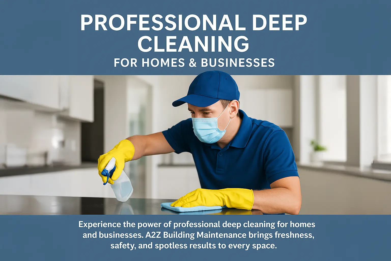 Experience the power of professional deep cleaning for homes and businesses. A2Z Building Maintenance brings freshness, safety, and spotless results to every space.