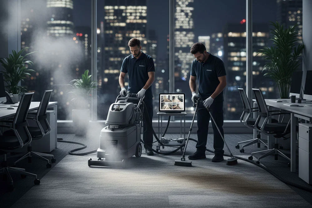 Standards-led carpet care for London, ON facilities. Encapsulation, hot water extraction, stain response, and QA photos that cut complaints and extend carpet life.