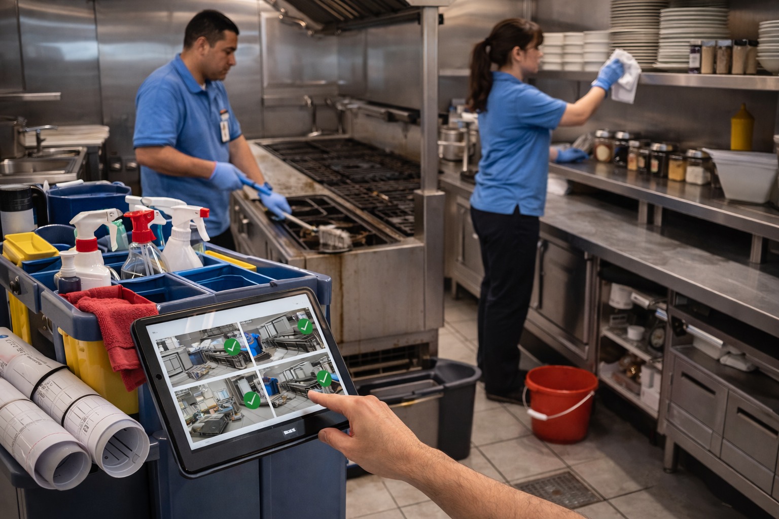 Restaurant and pub cleaning that passes inspections—grease control, food-safe chemistries, drain care, QA photos, and day-night SOPs across Ontario service areas.