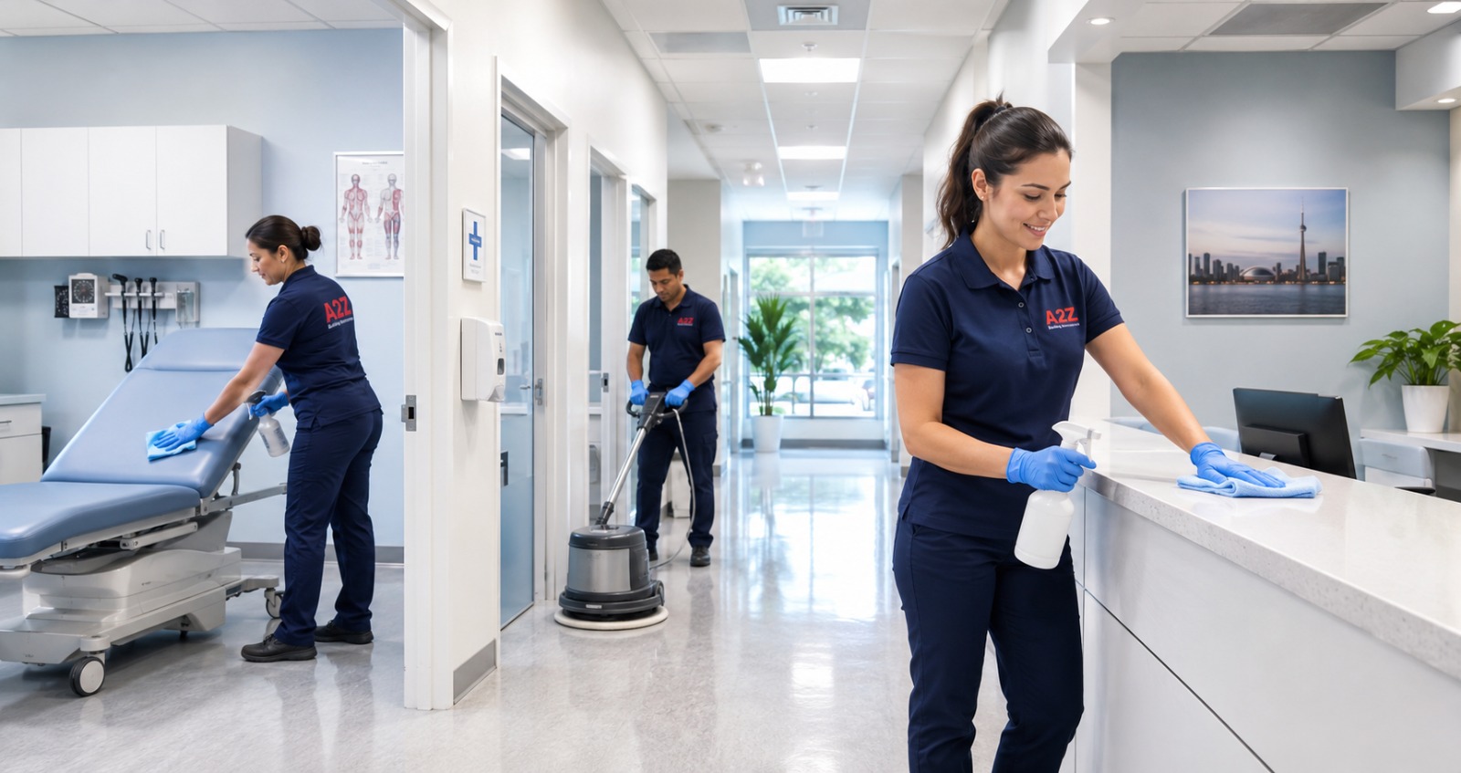 A room-by-room cleaning checklist for clinics, dental, and medical offices in Ontario, covering disinfection zones, IPAC basics, and when to call the pros.