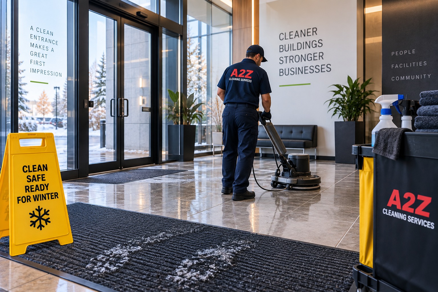 Prepare your Ontario commercial floors before winter salt, slush, and moisture arrive. Practical floor care tips for entrances, carpets, tile, and high-traffic areas.